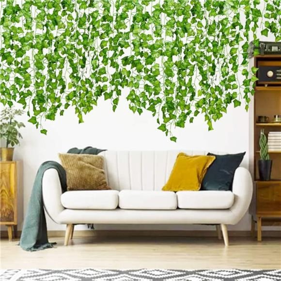 84 Feet 12 Strands Artificial Ivy Leaf Plants Vine Hanging Garland Fake Foliage - Picture 3 of 7